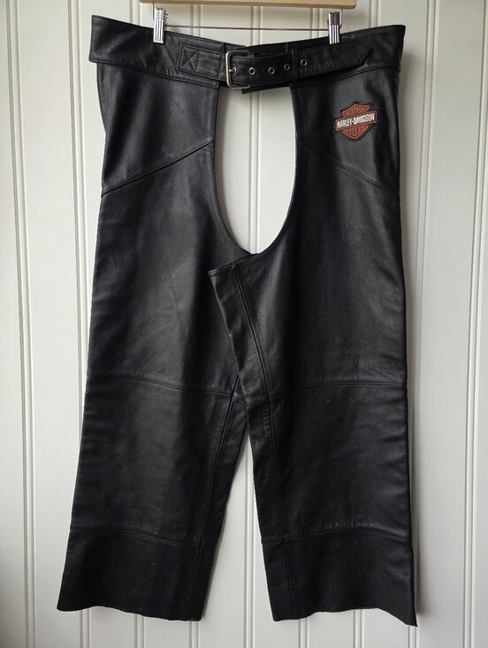 Harley-Davidson Pants - Harley Davidson Motorcycle Genuine Leather Biker Chaps Size 2XL